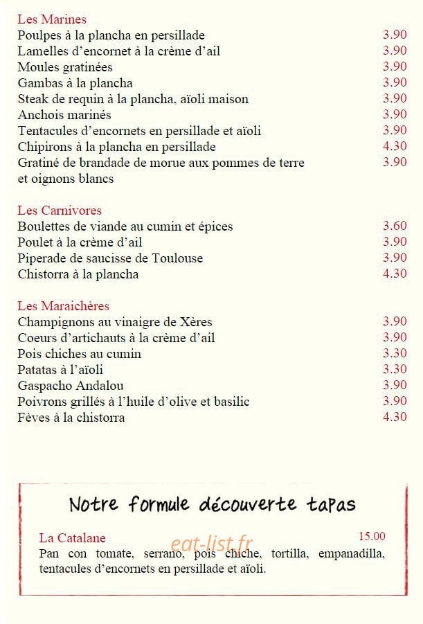 Bodeguita — carte page 2
