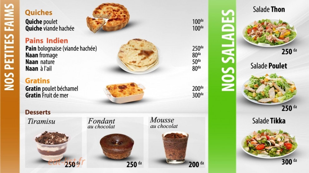 Bombay food — carte page 2
