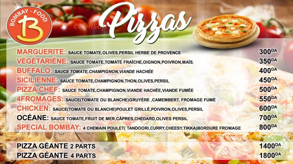 Bombay food — carte page 3