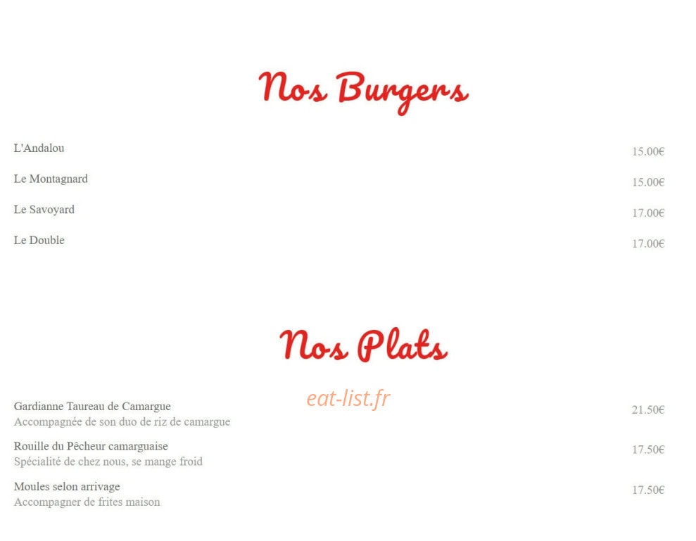 Brasserie des Arènes — carte page 2