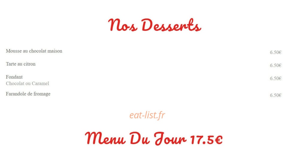 Brasserie des Arènes — carte page 4