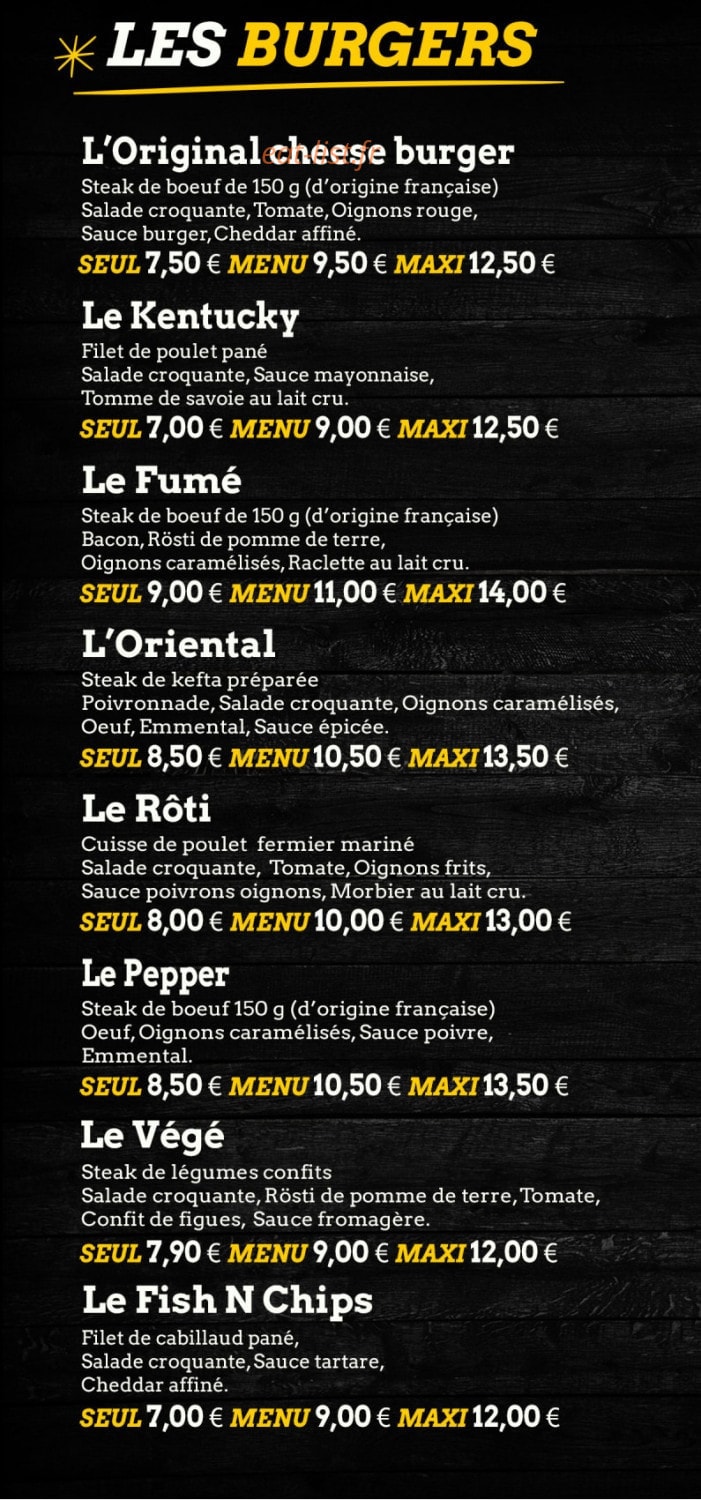 Bun’s Butcher — carte page 2