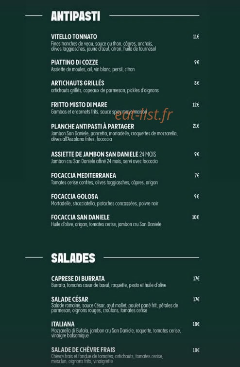 Café Bellini — carte page 2