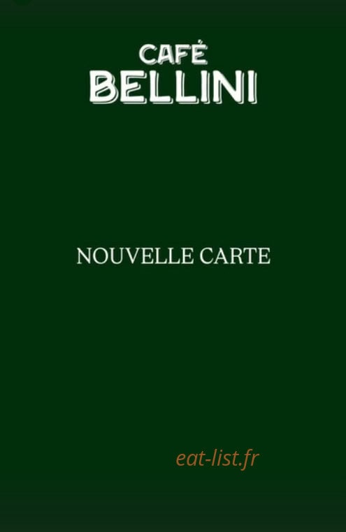 Café Bellini — carte page 1
