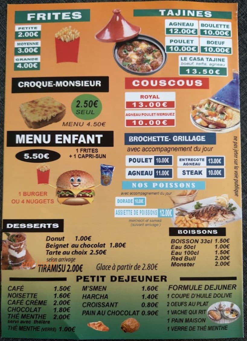 Casa food — carte page 2