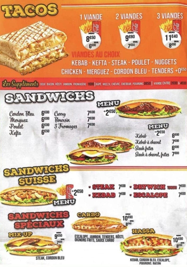Chez Bouza — carte page 1