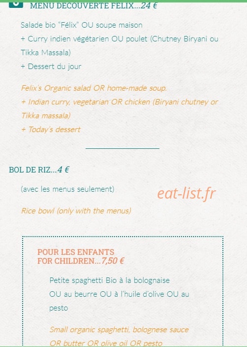 Chez Félix — carte page 3