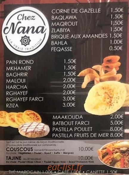 Chez Nana — carte page 2