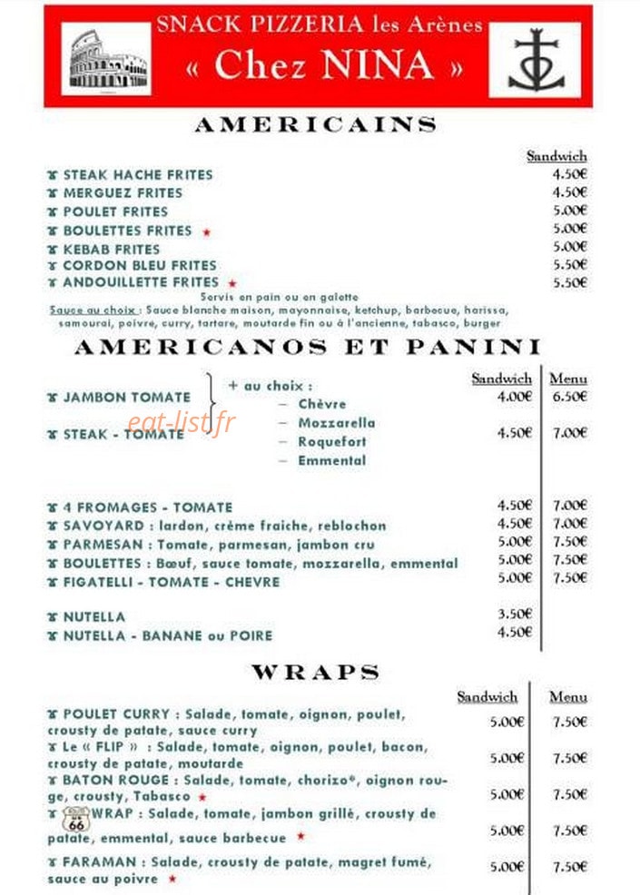 Chez Nina — carte page 2