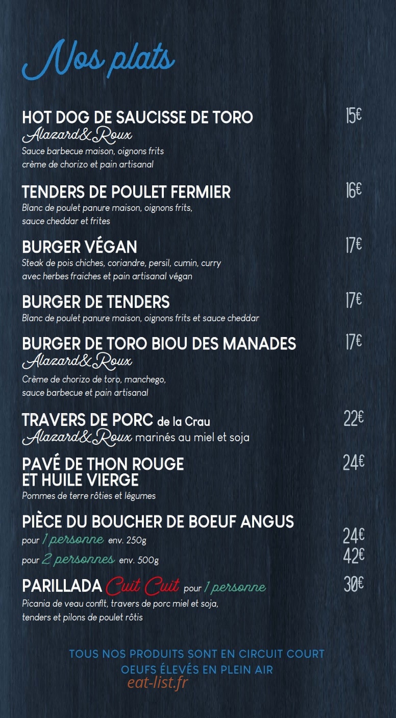Cuit Cuit — carte page 2