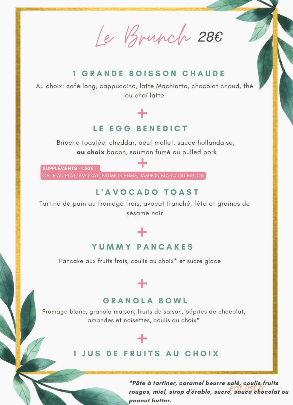 Foodies Pancakes — carte page 1
