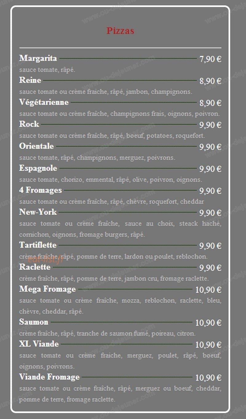 Home pizza — carte page 3