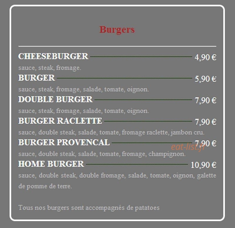 Home pizza — carte page 4