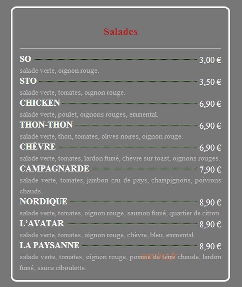 Home pizza — carte page 5