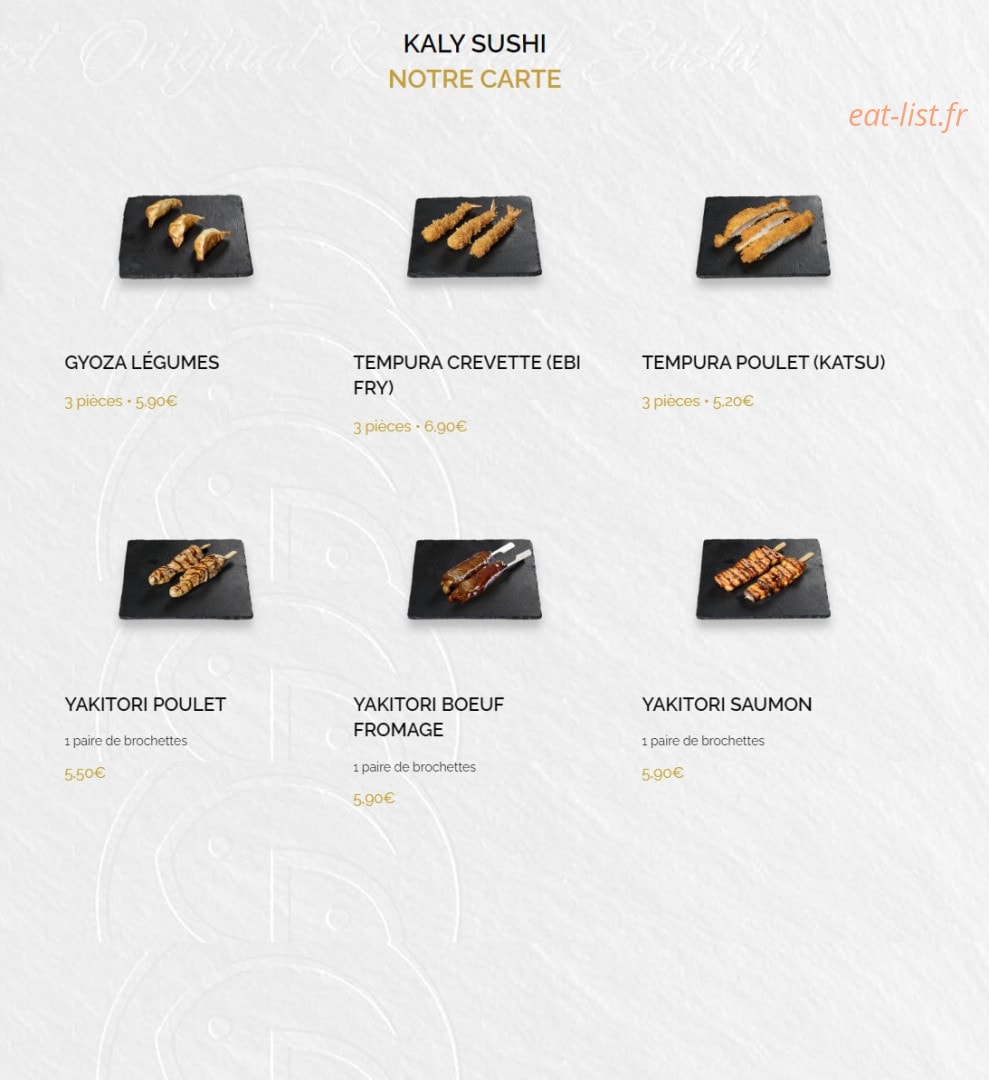 Kaly sushi — carte page 7