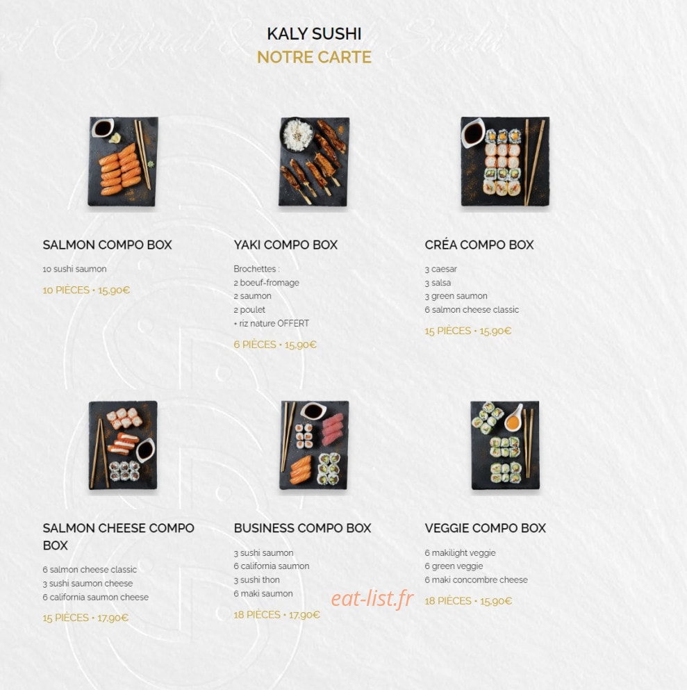Kaly sushi — carte page 2