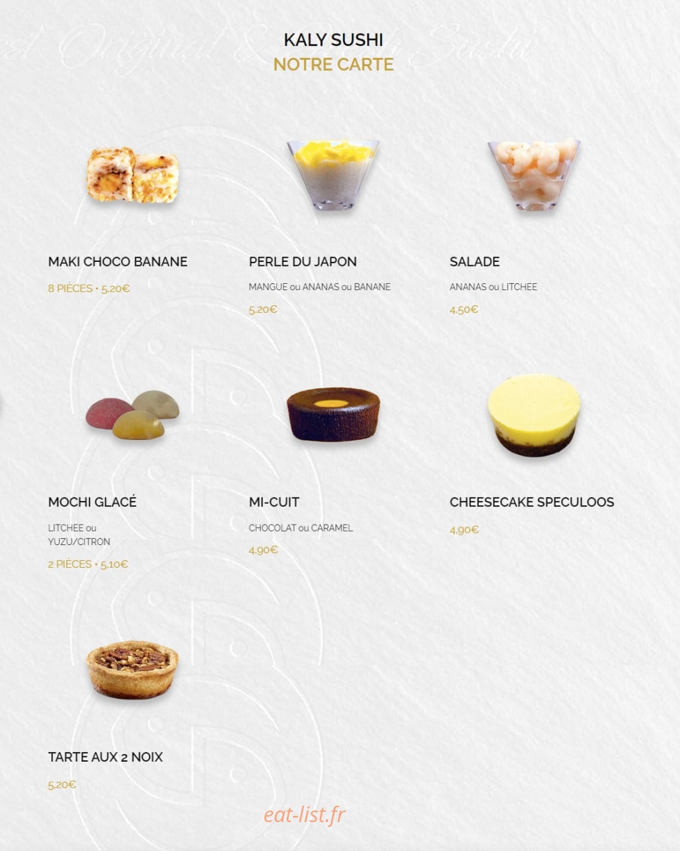 Kaly sushi — carte page 16