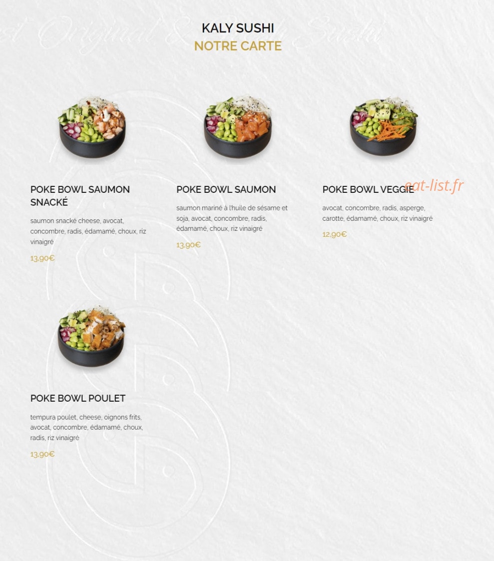 Kaly sushi — carte page 5