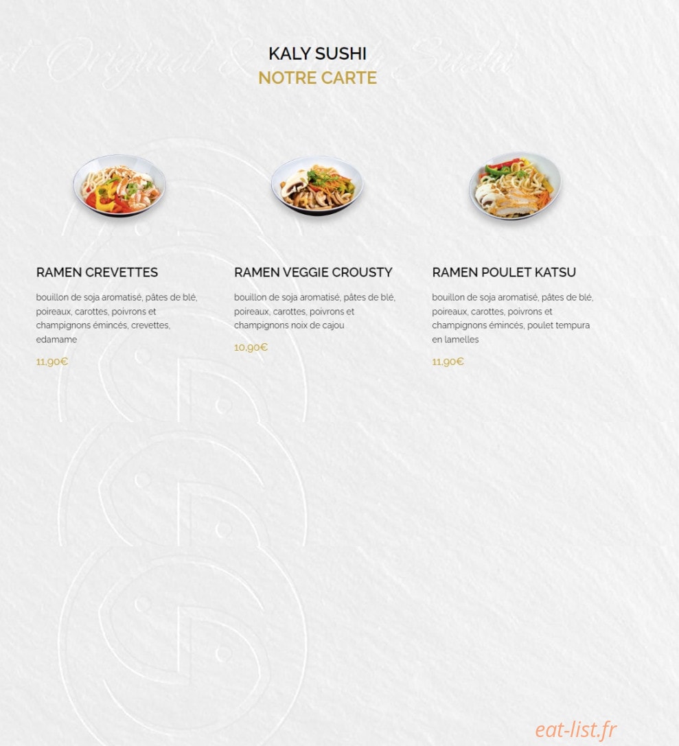 Kaly sushi — carte page 6