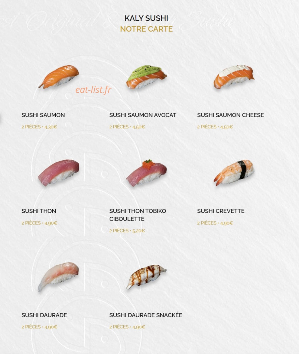 Kaly sushi — carte page 10