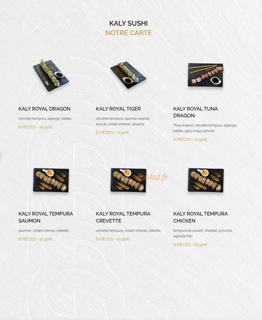Kaly sushi — carte page 15
