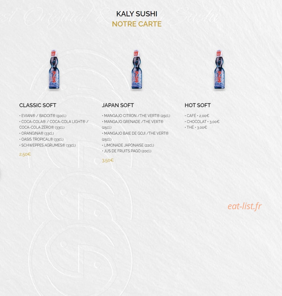 Kaly sushi — carte page 17