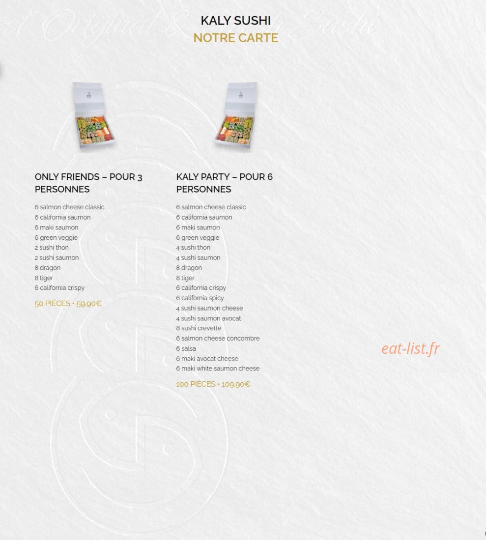 Kaly sushi — carte page 3