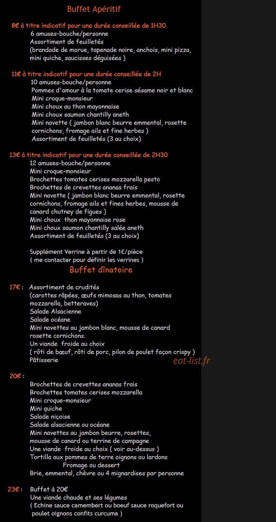 Kris Gourmand — carte page 1