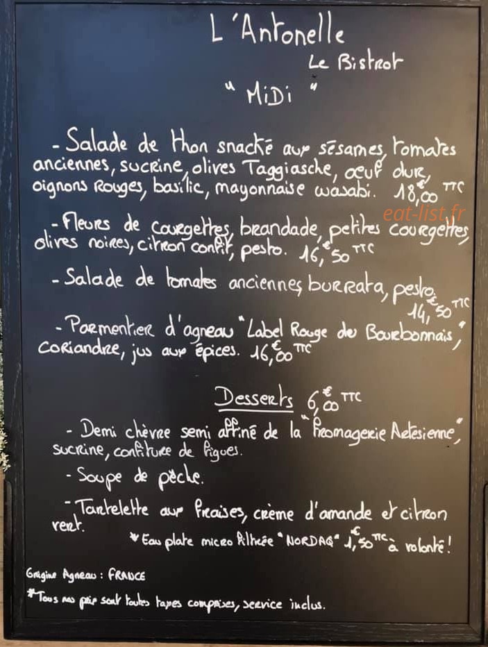 L'antonelle — carte page 1