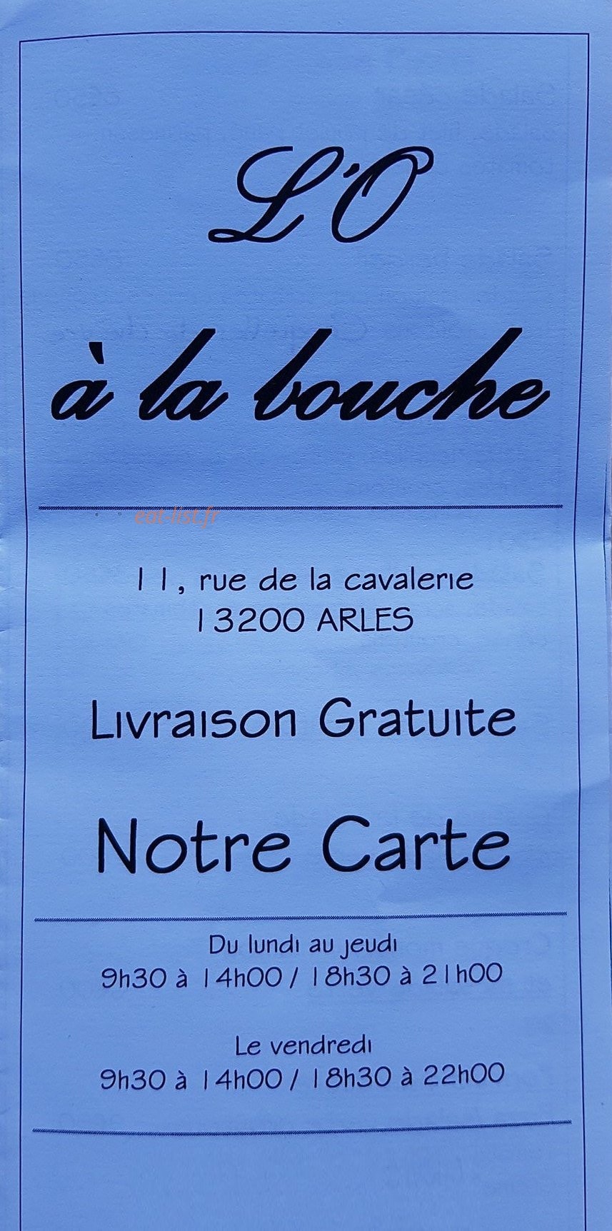 L'ô à la bouche — carte page 1