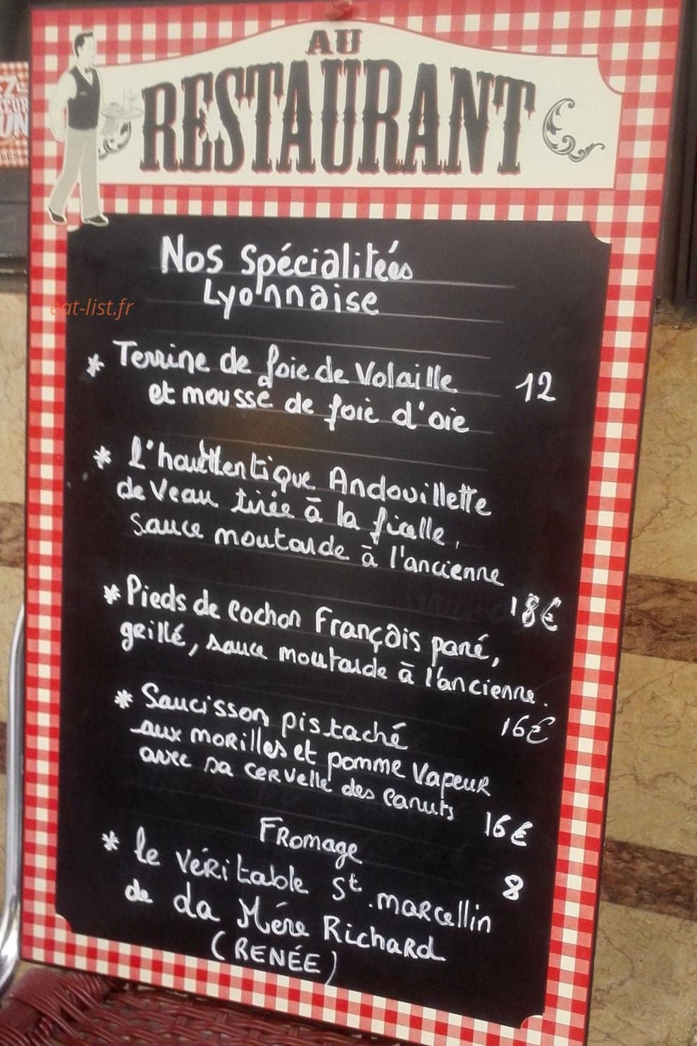 La Charcuterie — carte page 1