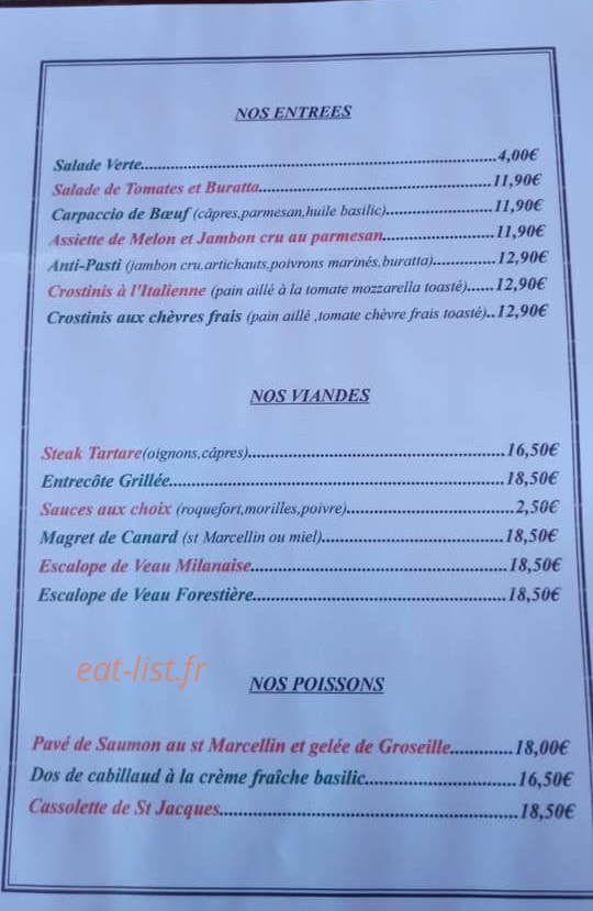 La Dolce Vita — carte page 1