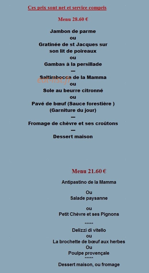 La Mamma — carte page 2