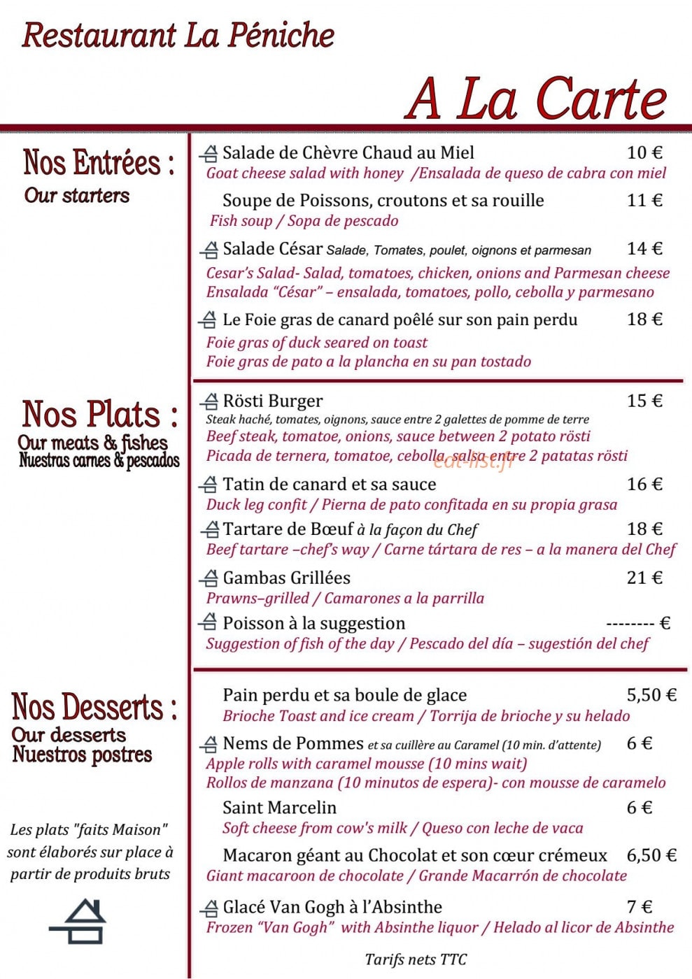 La Péniche — carte page 1