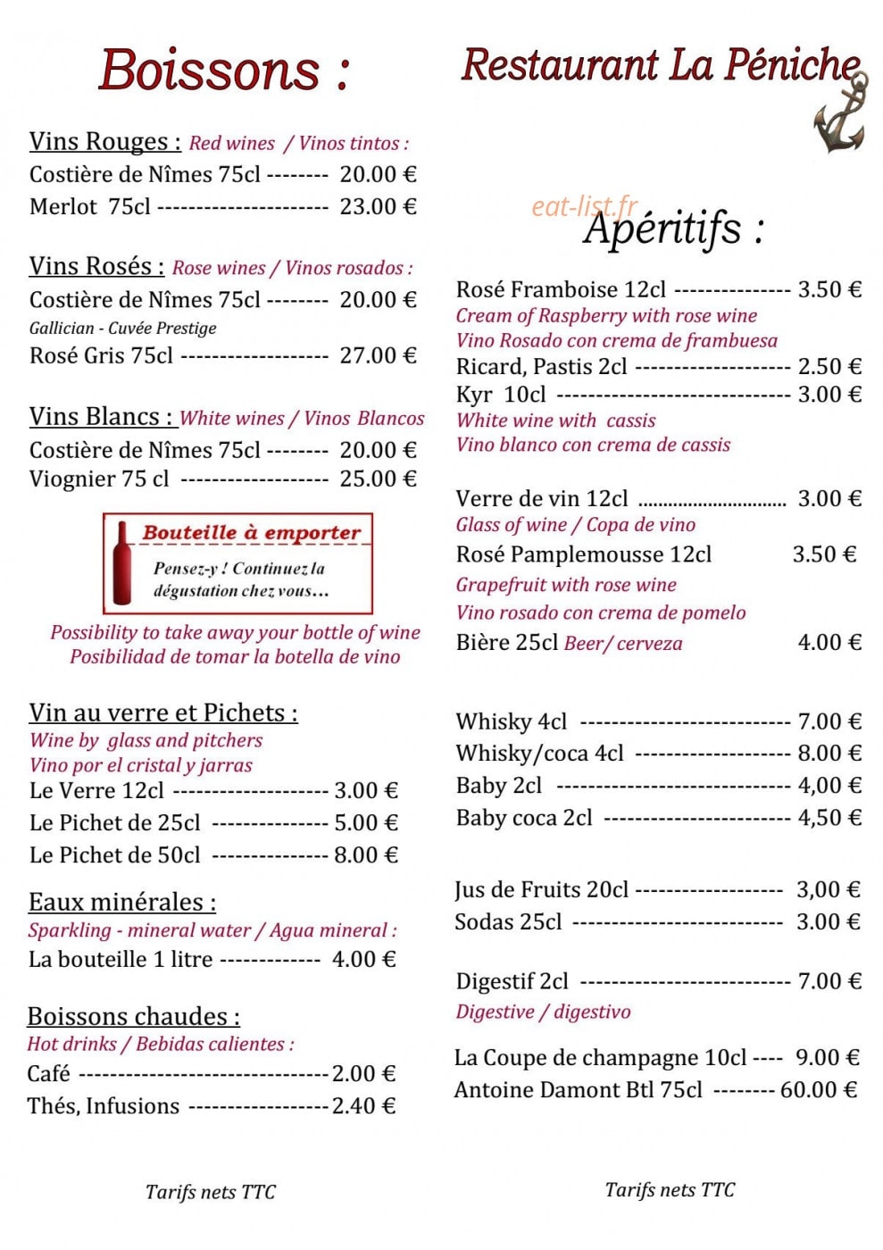 La Péniche — carte page 4