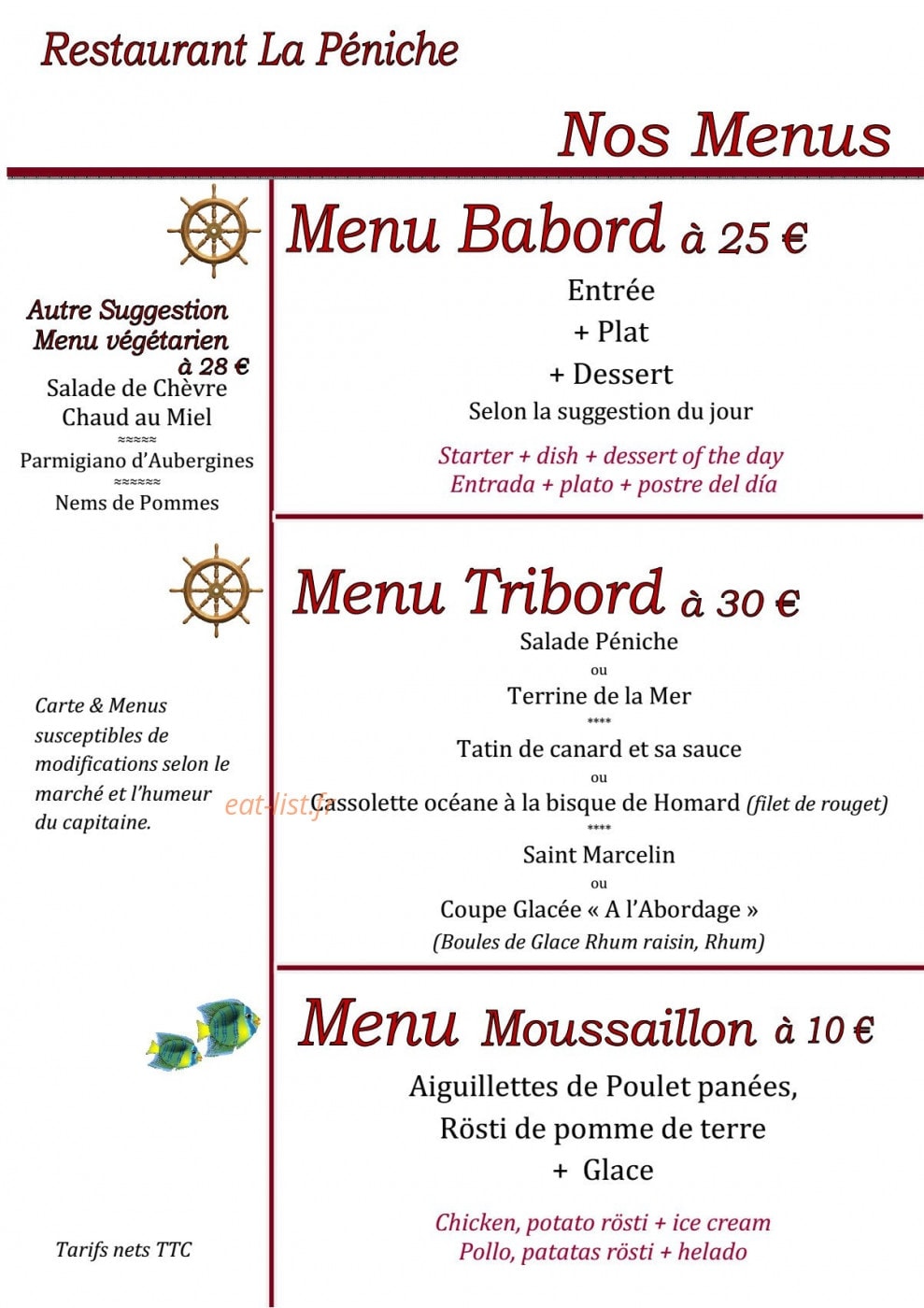 La Péniche — carte page 2
