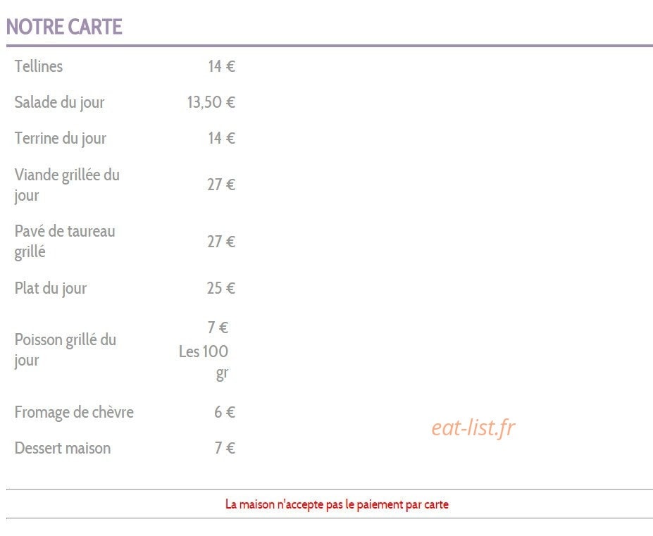 La Telline — carte page 1
