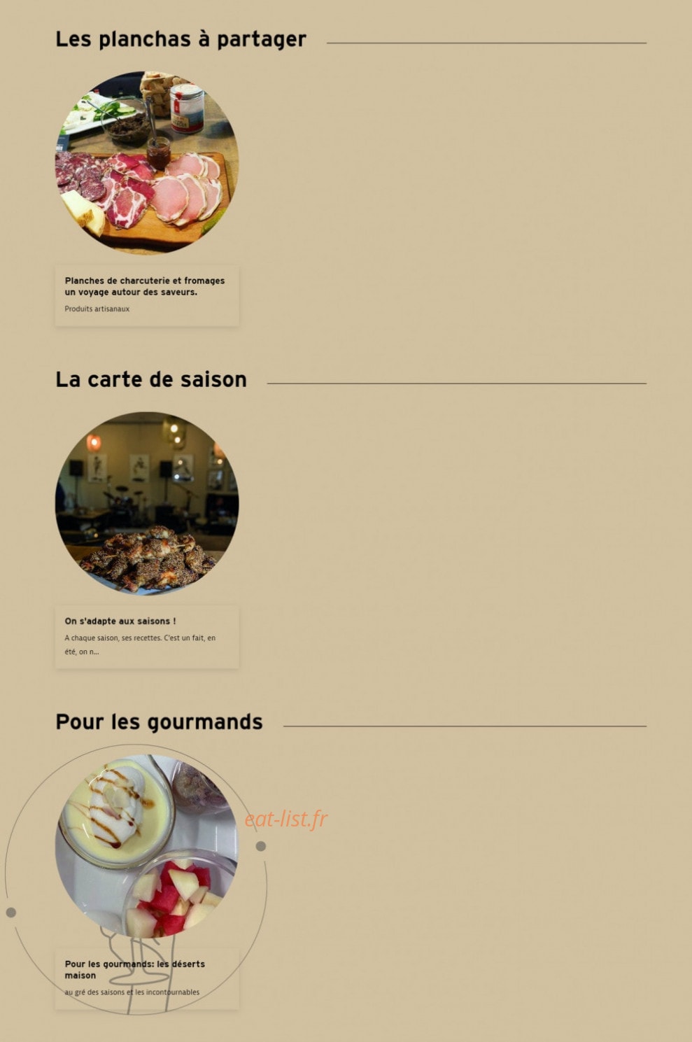 Le Bistrot Mémoire — carte page 1
