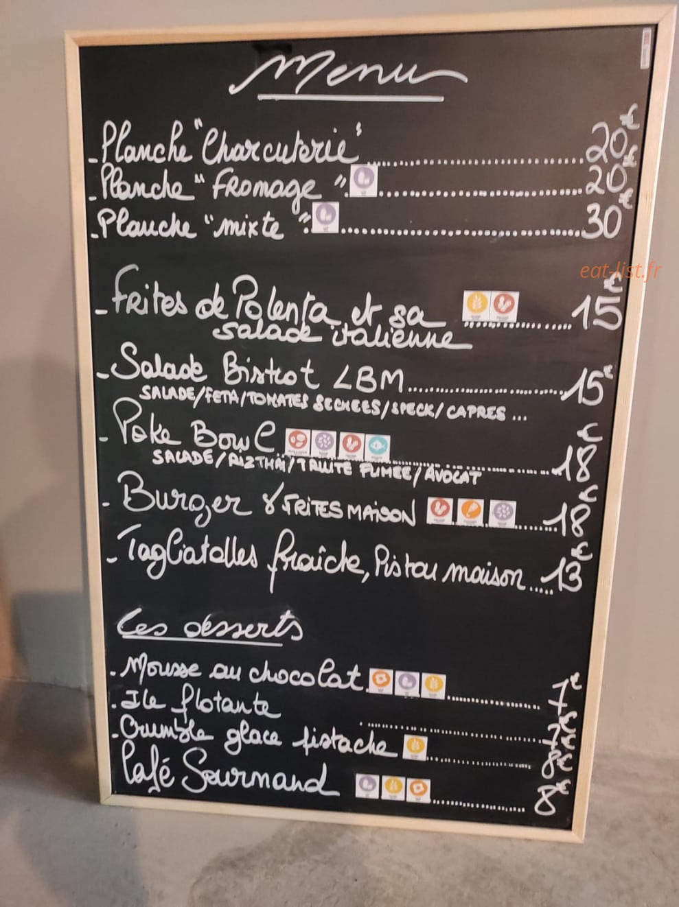 Le Bistrot Mémoire — carte page 3