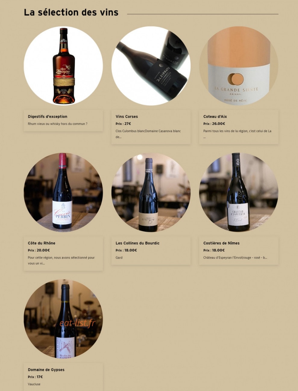 Le Bistrot Mémoire — carte page 2