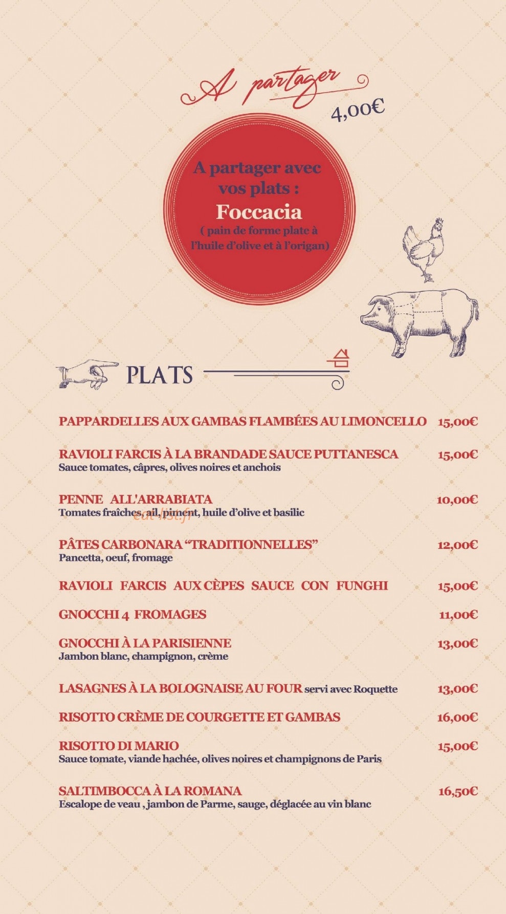 Le comptoir d'italie — carte page 3