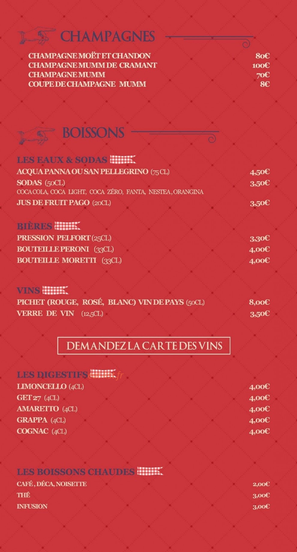 Le comptoir d'italie — carte page 5