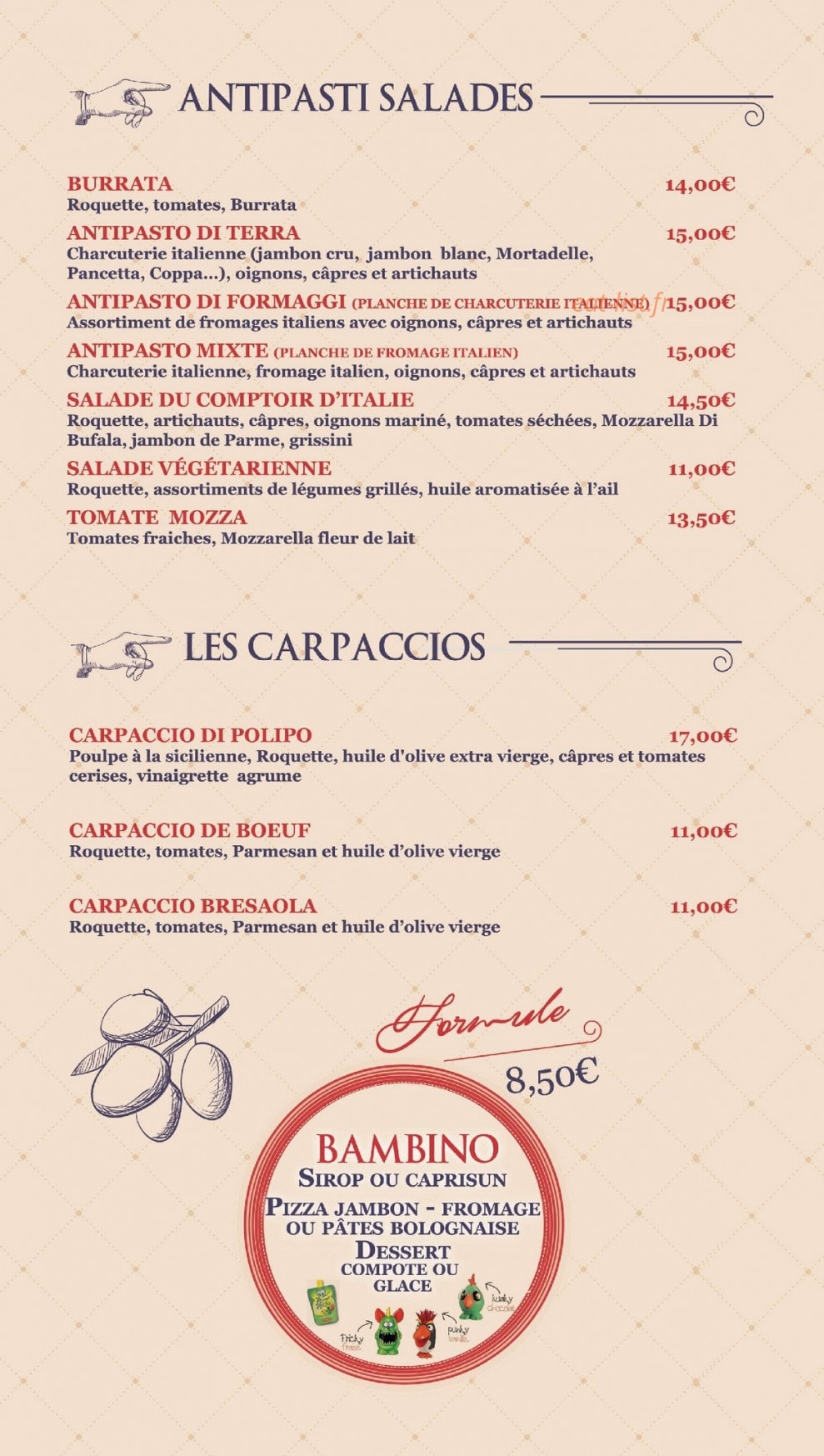 Le comptoir d'italie — carte page 2