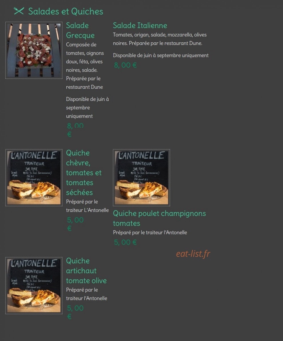 Le grand Restaurant — carte page 4