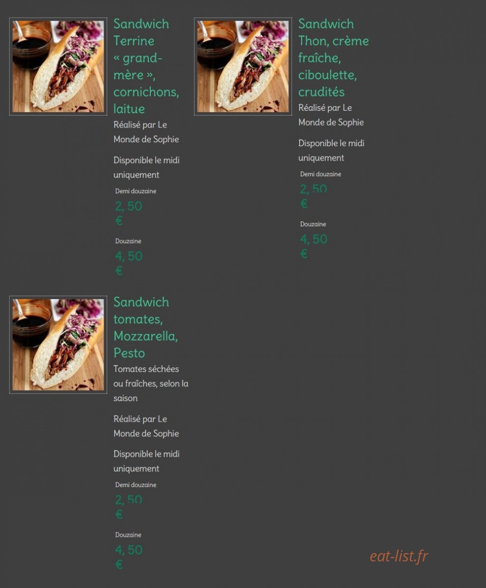 Le grand Restaurant — carte page 3