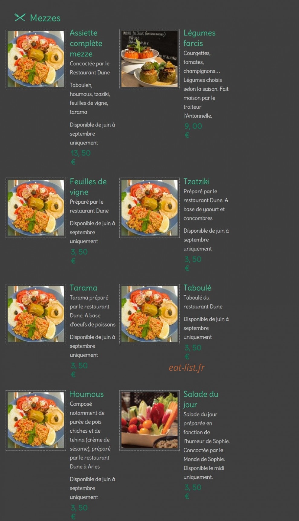 Le grand Restaurant — carte page 5