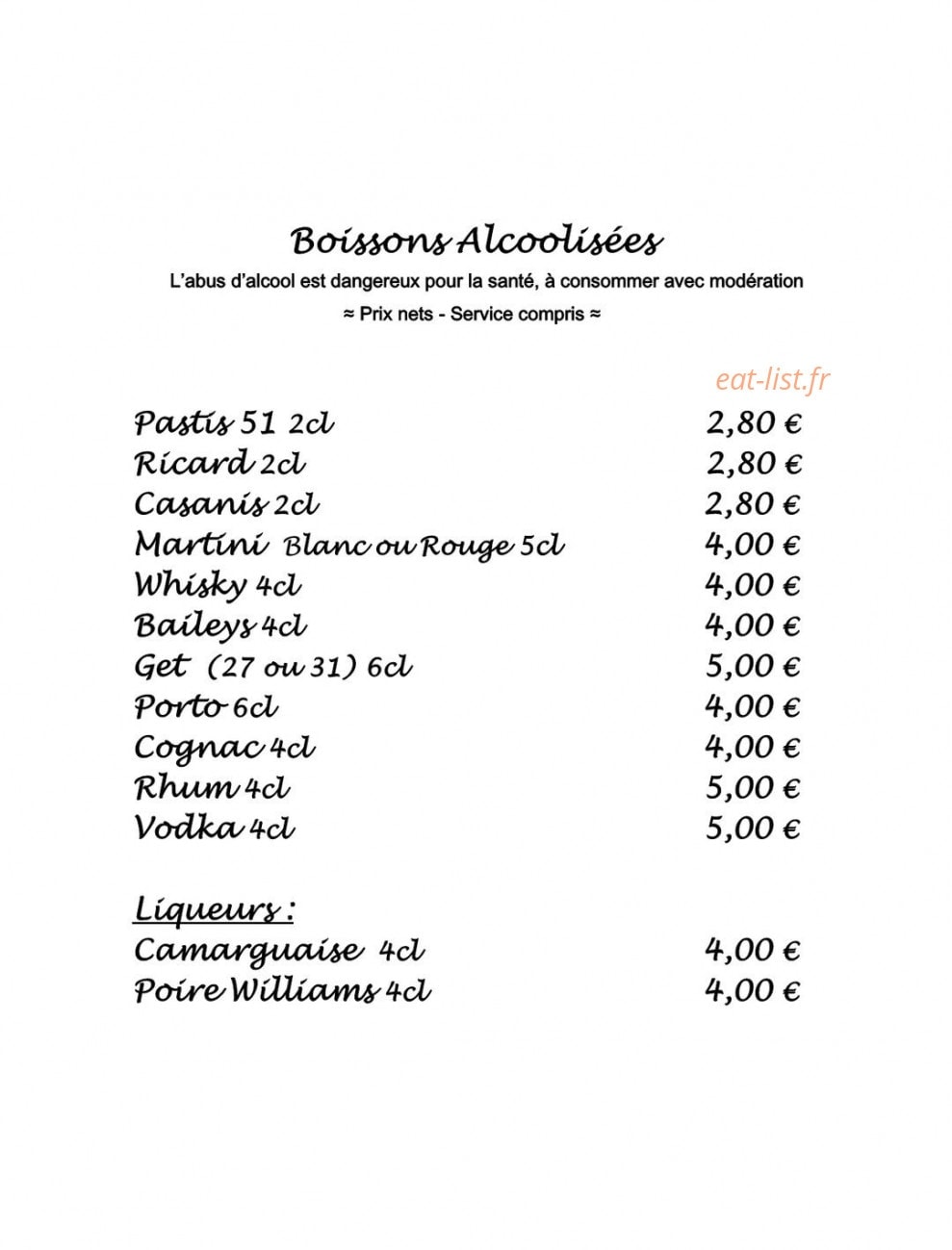 Le killian's — carte page 2