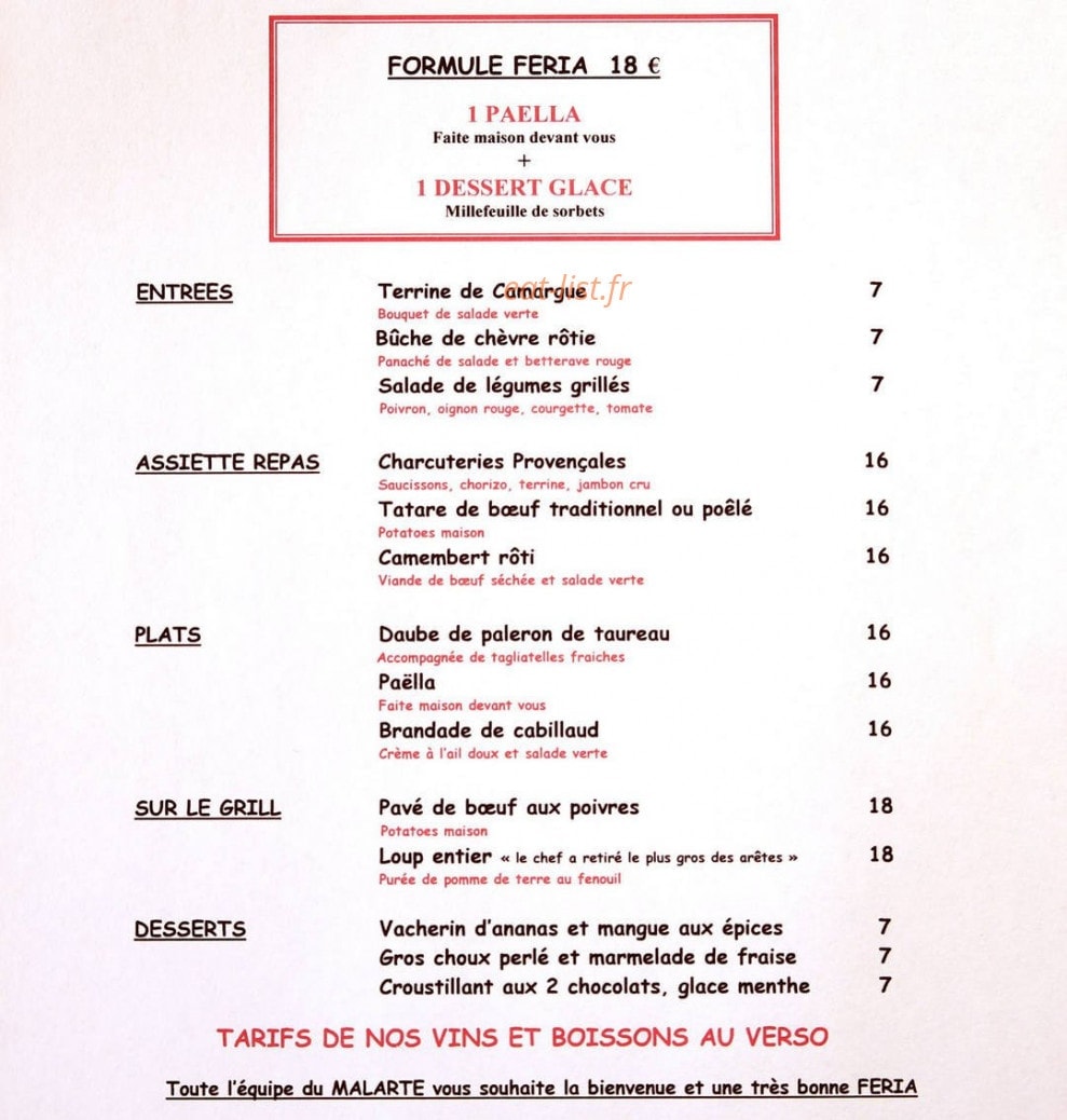 Le malarte — carte page 1