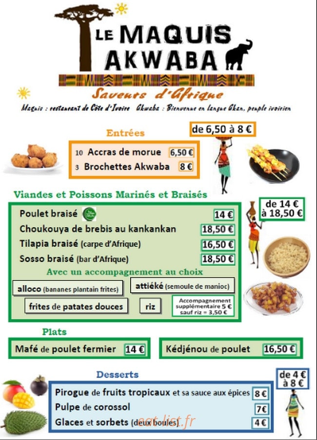 Le Maquis Akwaba — carte page 1