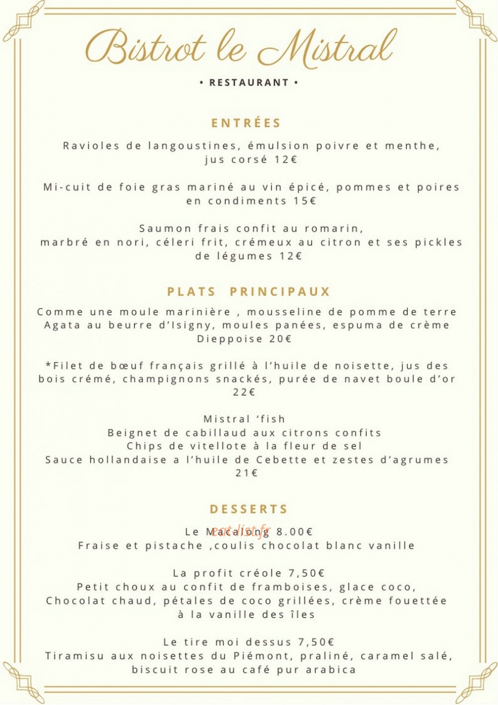 Le Mistral — carte page 1